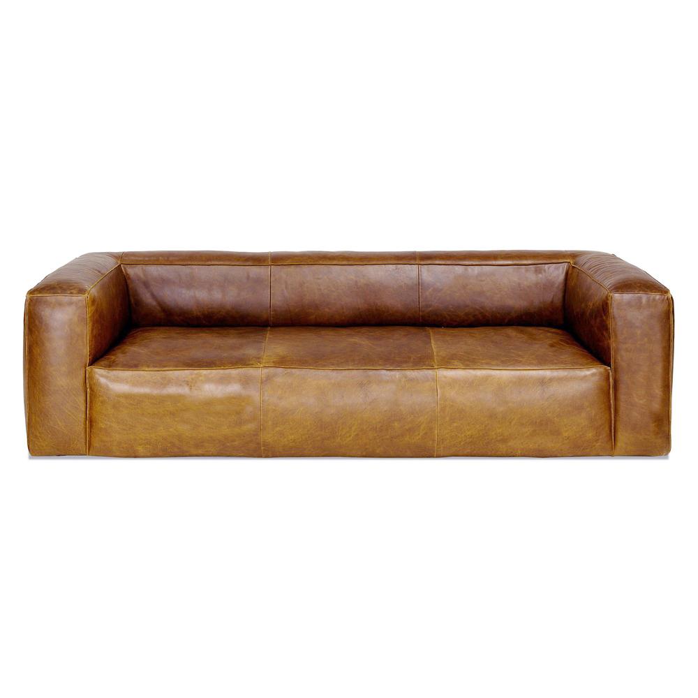 Cooper Leather Sofa in Cognac. Picture 1