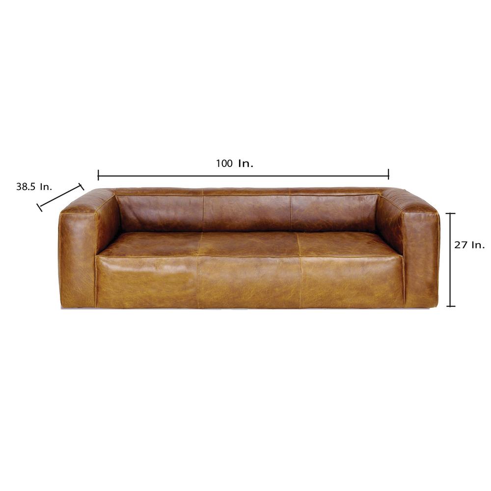 Cooper Leather Sofa in Cognac. Picture 2