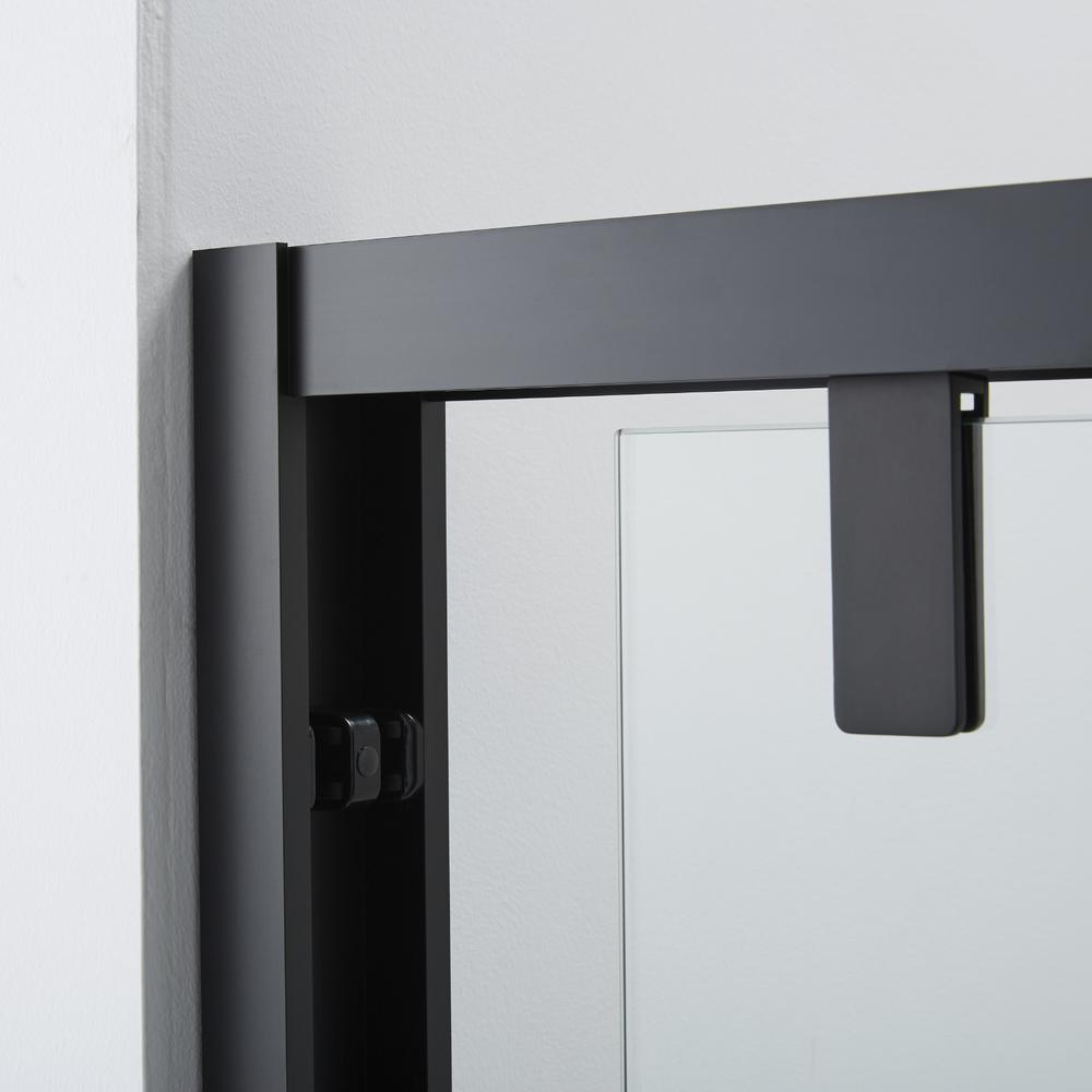 Brescia 60" W x 76" H Double Sliding Framed Shower Door in Matte Black. Picture 4
