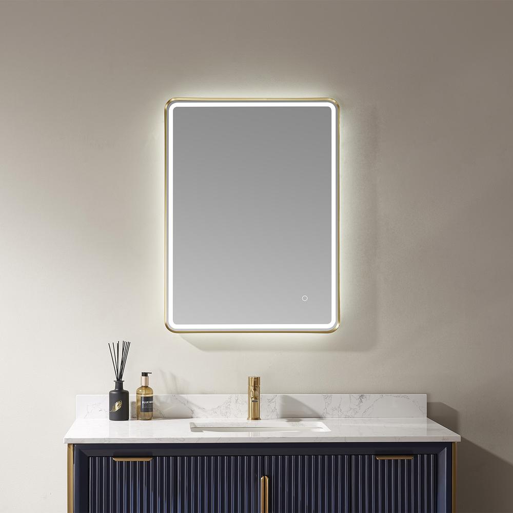 24'' Rectangle LED Lighted Accent Bathroom/Vanity Wall Mirror. Picture 4
