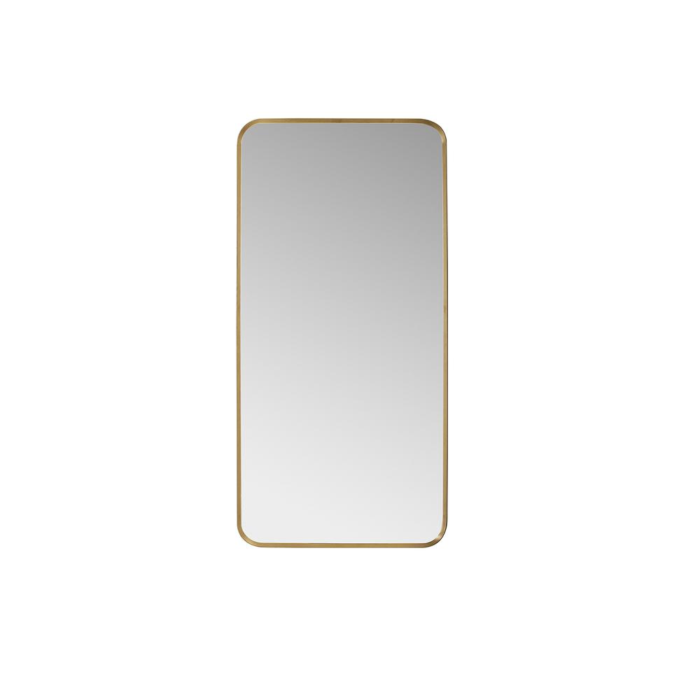 Mutriku 18 in. W x 36 in. H Rectangle Metal Wall Mirror in Brushed Gold. Picture 1