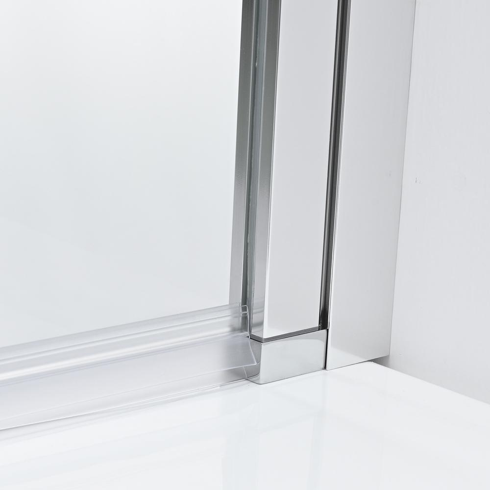 Olivenza 31" W x 55" H Hinged Frameless Tub Door in Polished Chrome. Picture 5