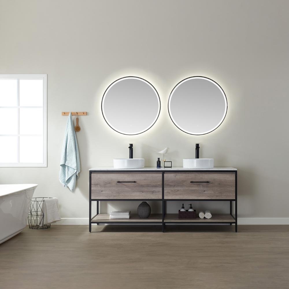 32'' Round LED Lighted Accent Bathroom/Vanity Wall Mirror. Picture 6