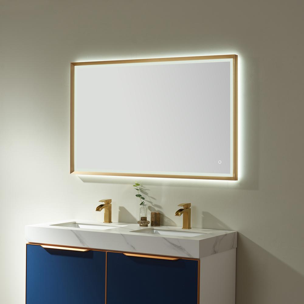 48'' Rectangle LED Lighted Accent Bathroom/Vanity Wall Mirror. Picture 5