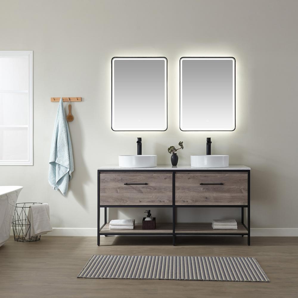 24'' Rectangle LED Lighted Accent Bathroom/Vanity Wall Mirror. Picture 6