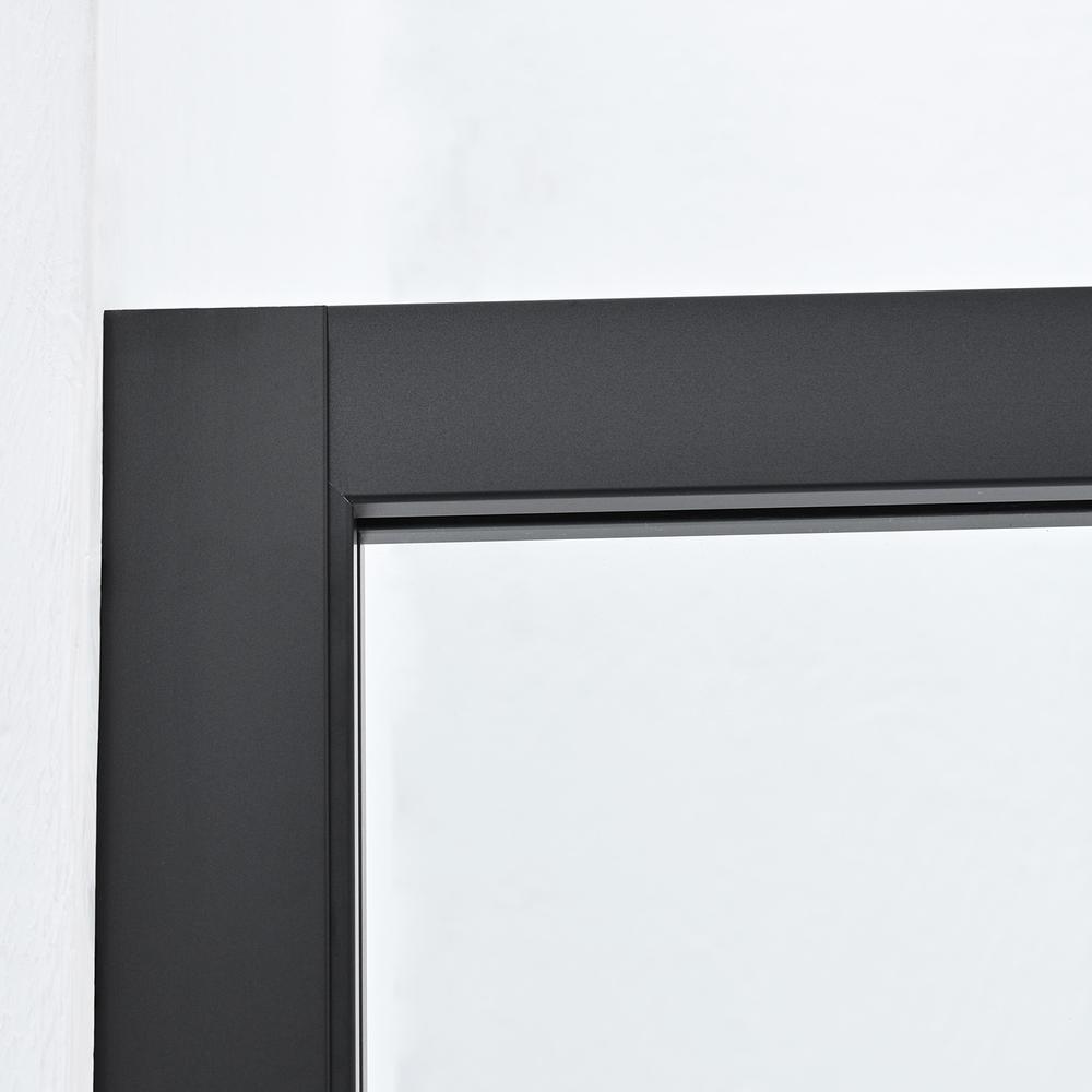 Tafalla 34" W x 74" H Framed Fixed Glass Panel in Matte Black. Picture 3
