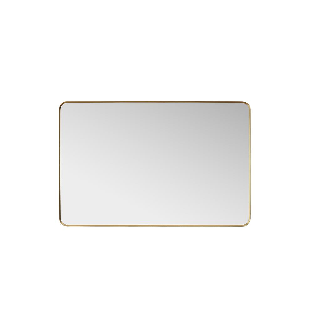 Mutriku 48 in. W x 32 in. H Rectangle Metal Wall Mirror in Brushed Gold. Picture 1