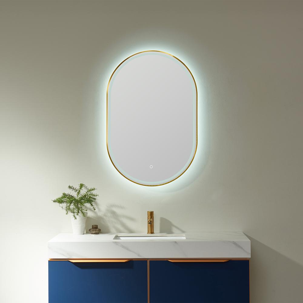 24'' Oval LED Lighted Accent Bathroom/Vanity Wall Mirror. Picture 3