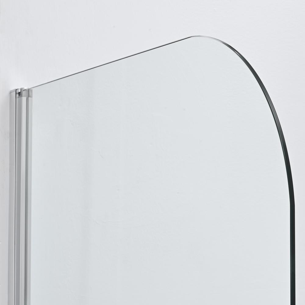 Olivenza 31" W x 55" H Hinged Frameless Tub Door in Polished Chrome. Picture 3