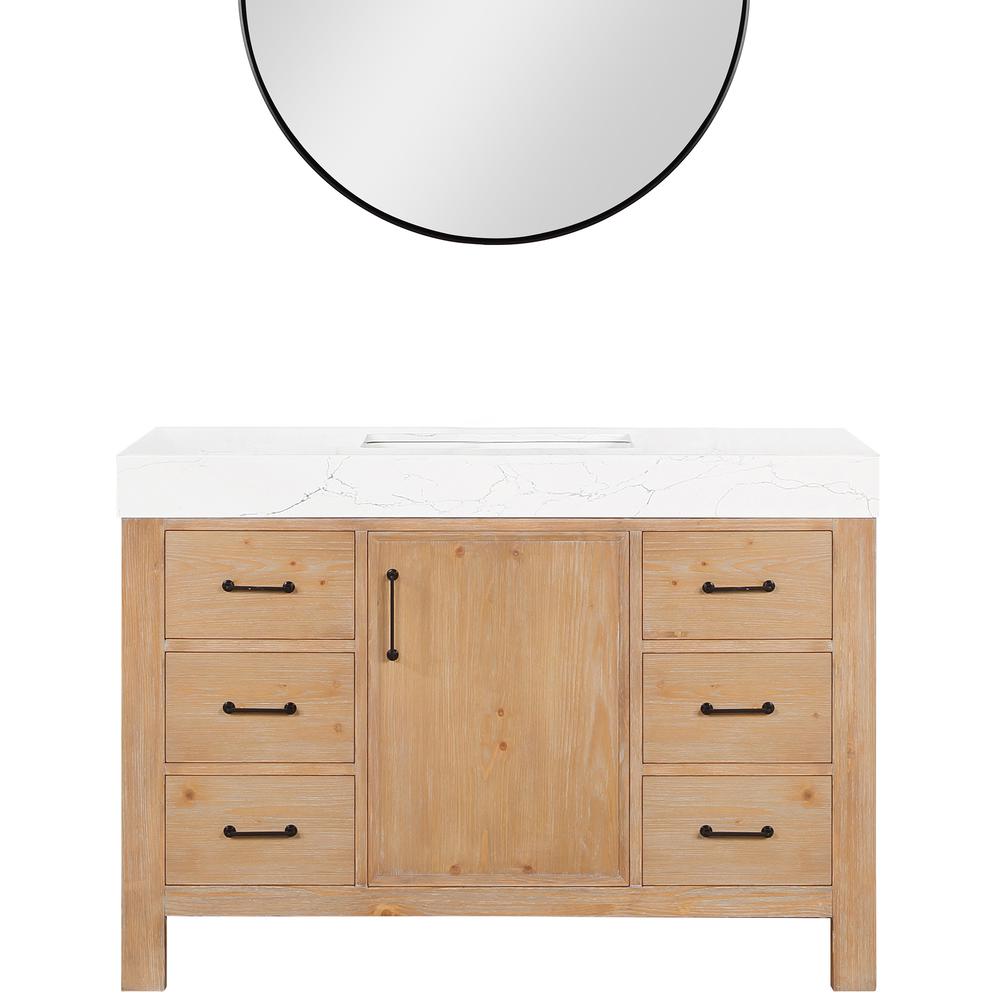 Free-standing Single Bathroom Vanity with Composite top and Mirror. Picture 2