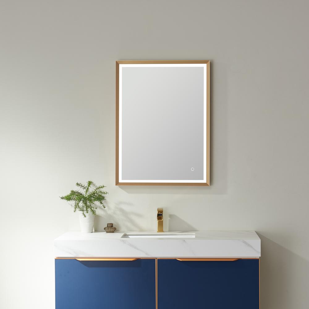 24'' Rectangle LED Lighted Accent Bathroom/Vanity Wall Mirror. Picture 3