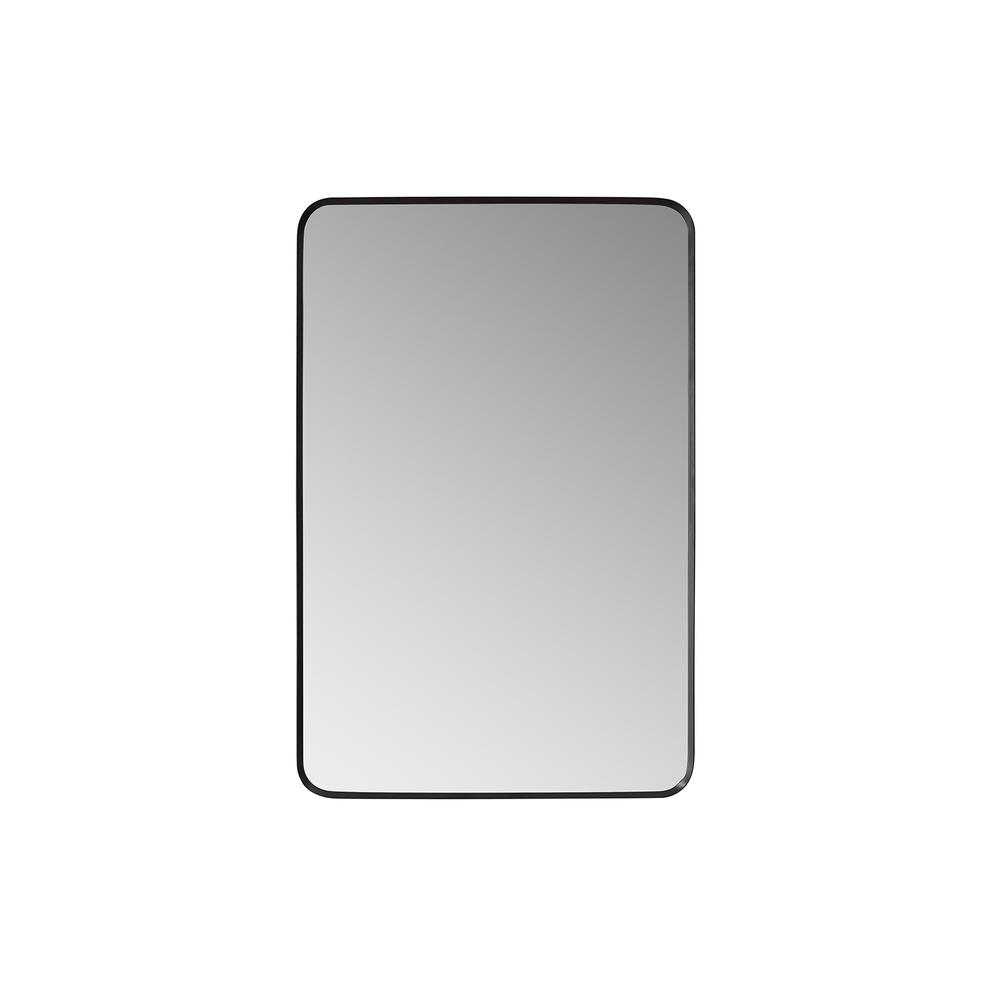 Mutriku 24 in. W x 36 in. H Rectangle Metal Wall Mirror in Brushed Black. Picture 1
