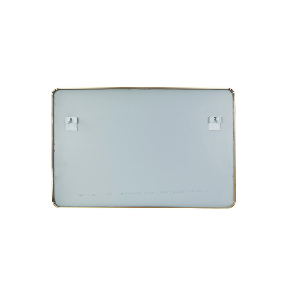 Mutriku 48 in. W x 32 in. H Rectangle Metal Wall Mirror in Brushed Gold. Picture 2