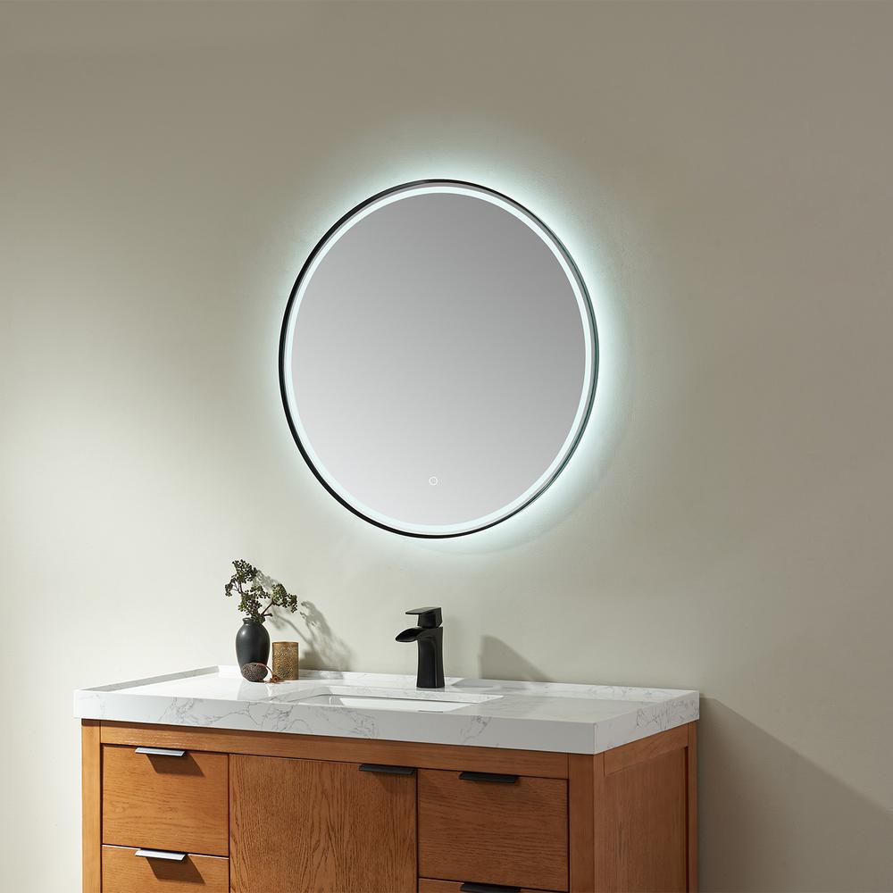 32'' Round LED Lighted Accent Bathroom/Vanity Wall Mirror. Picture 5