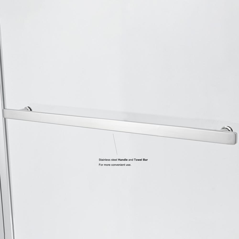 Olivenza 31" W x 55" H Hinged Frameless Tub Door in Polished Chrome. Picture 6