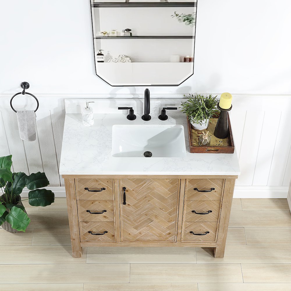 Javier 42" Free-standing Single Bath Vanity in Spruce Antique Brown. Picture 5