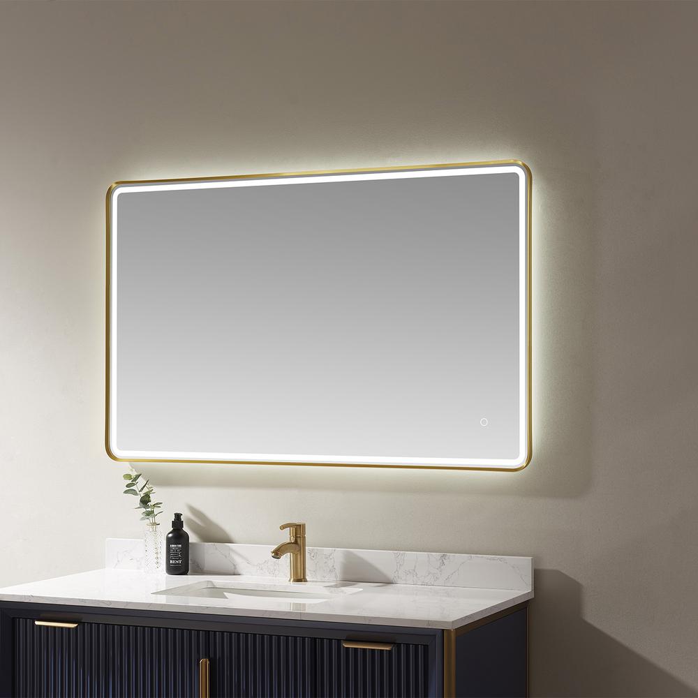 48'' Rectangle LED Lighted Accent Bathroom/Vanity Wall Mirror. Picture 5