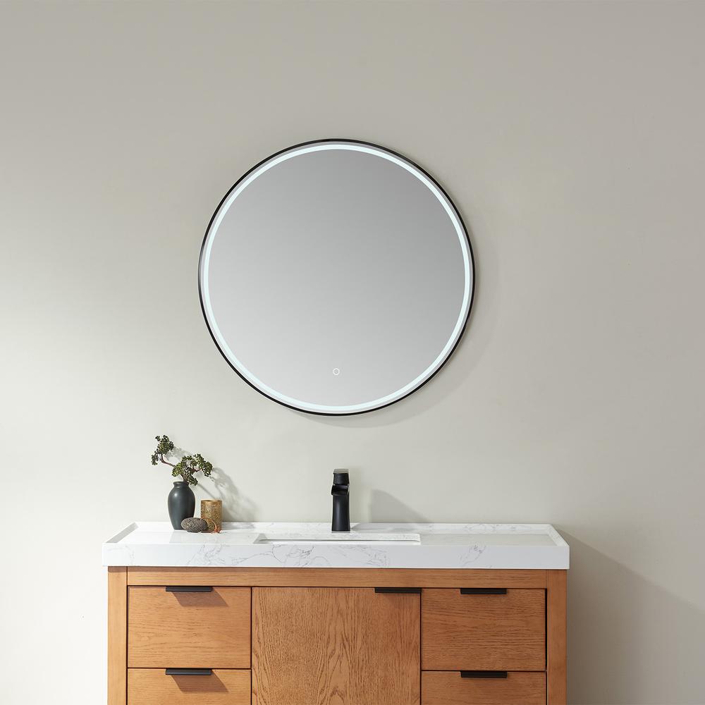 32'' Round LED Lighted Accent Bathroom/Vanity Wall Mirror. Picture 3