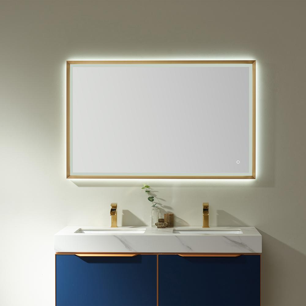 48'' Rectangle LED Lighted Accent Bathroom/Vanity Wall Mirror. Picture 4