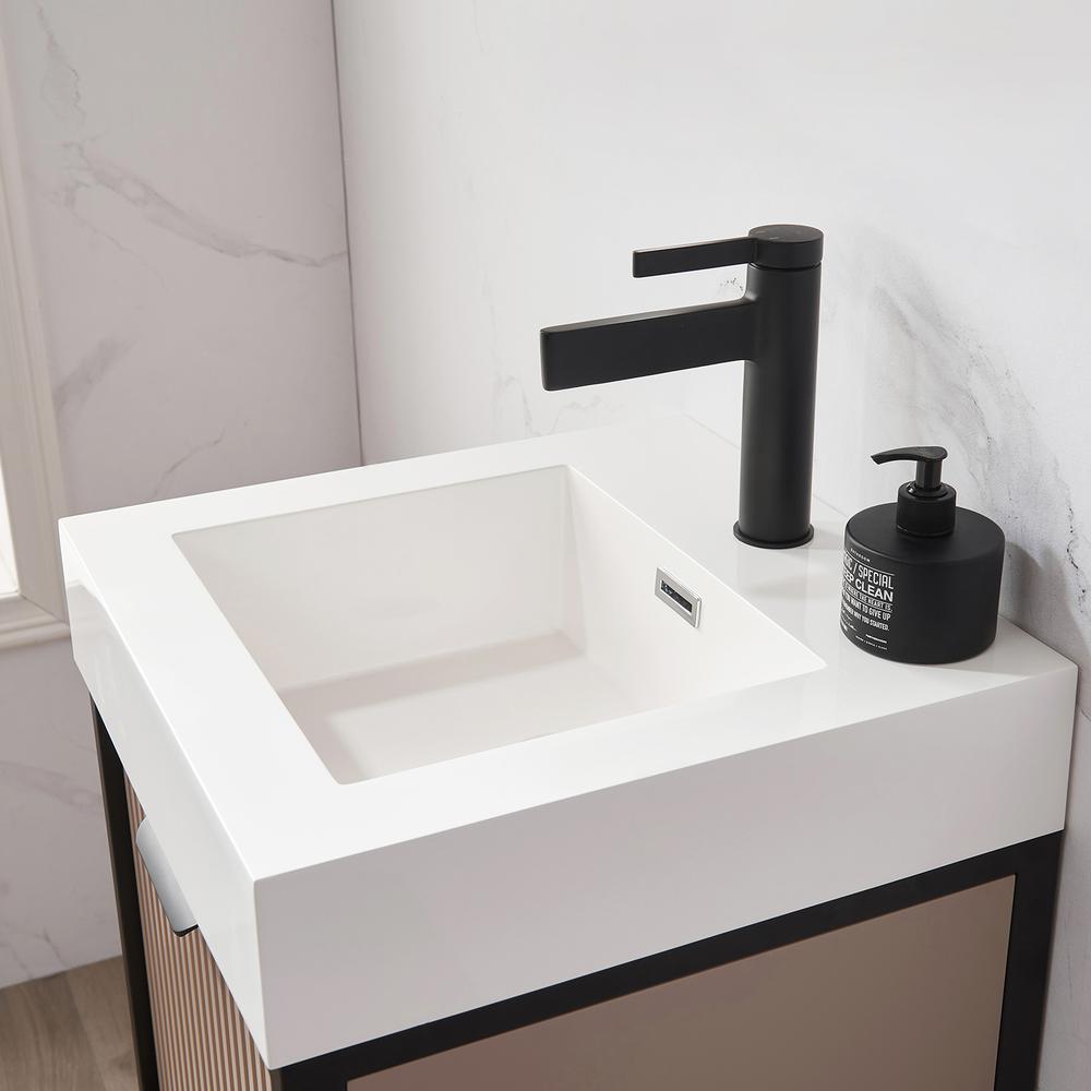 Single Sink Bath Vanity with One-Piece Composite Stone Sink Top. Picture 8