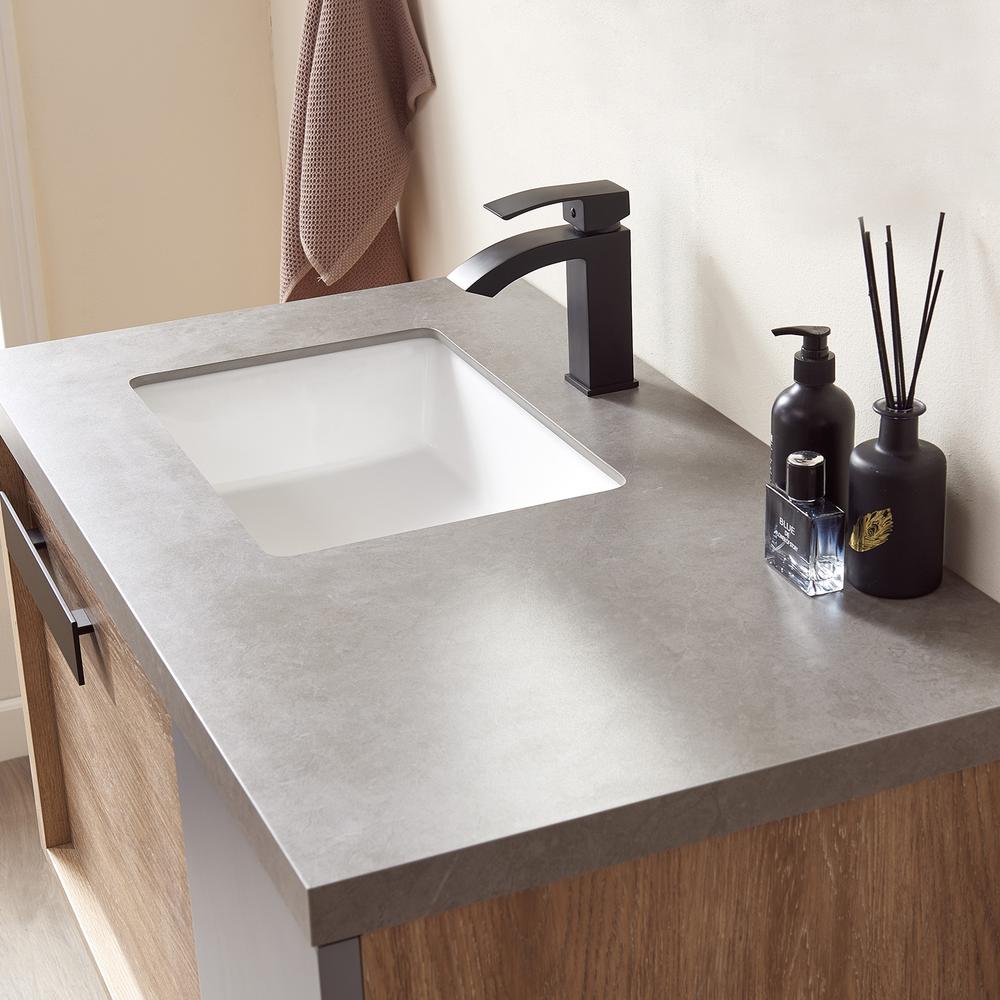 Carcastillo 40" Single Sink Bath Vanity with Grey Sintered Stone Top. Picture 7