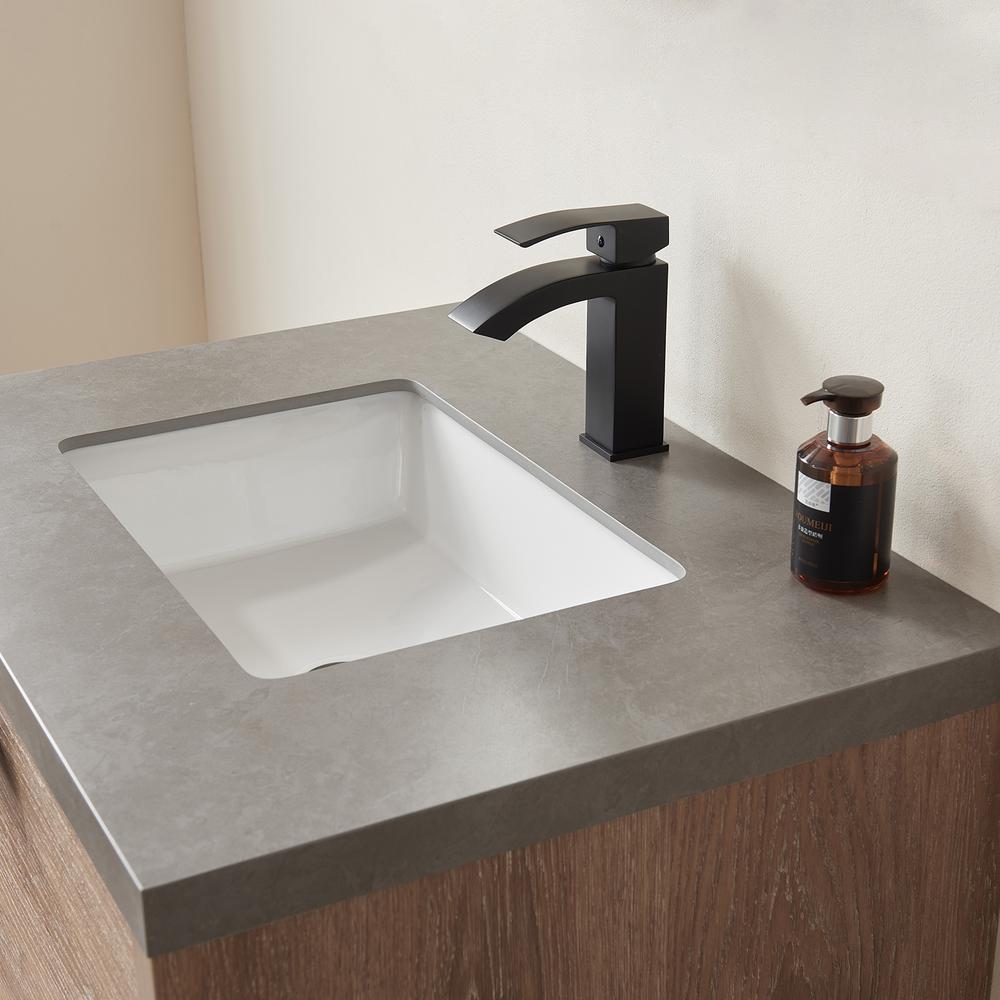 Carcastillo 30" Single Sink Bath Vanity with Grey Sintered Stone Top. Picture 9