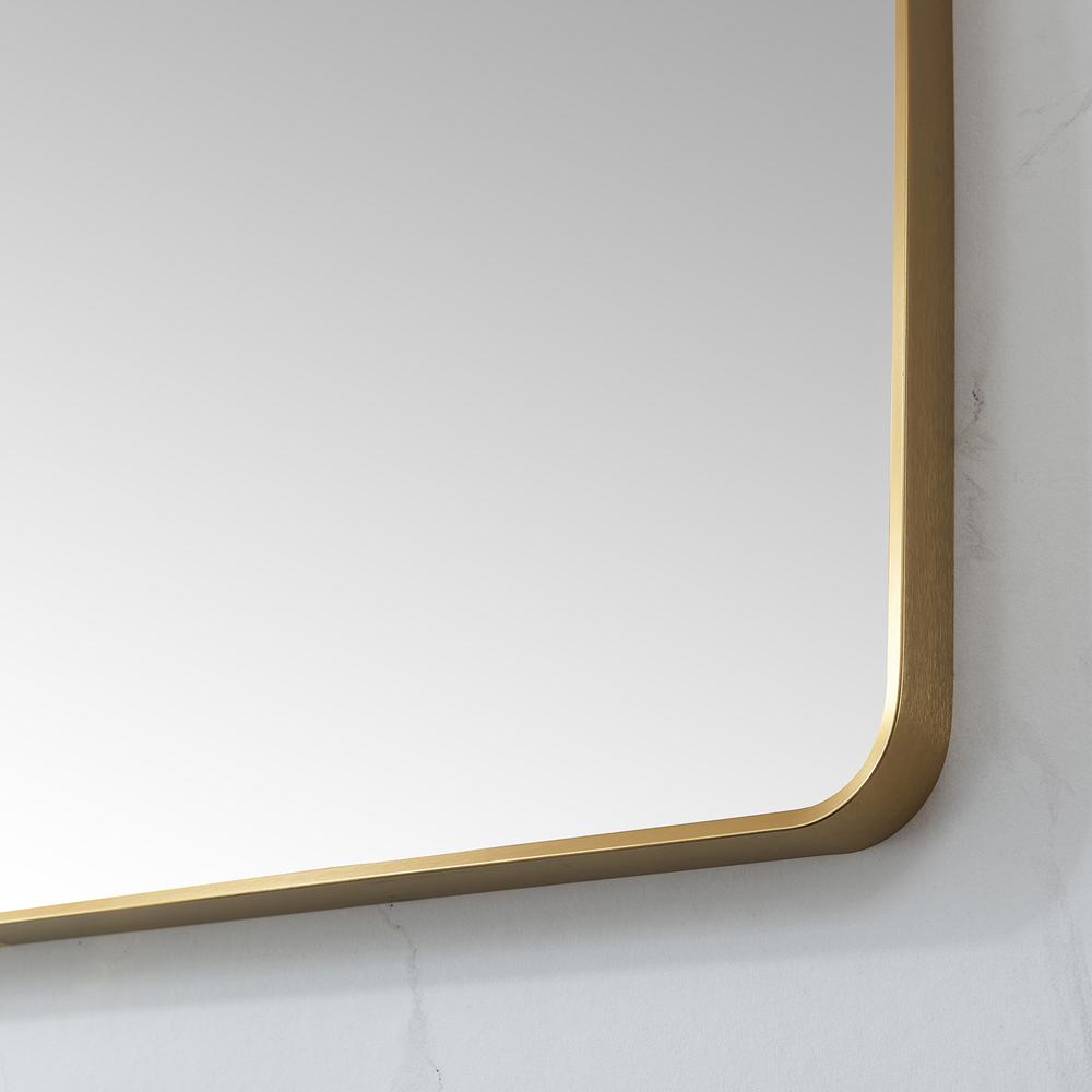 Mutriku 48 in. W x 32 in. H Rectangle Metal Wall Mirror in Brushed Gold. Picture 5