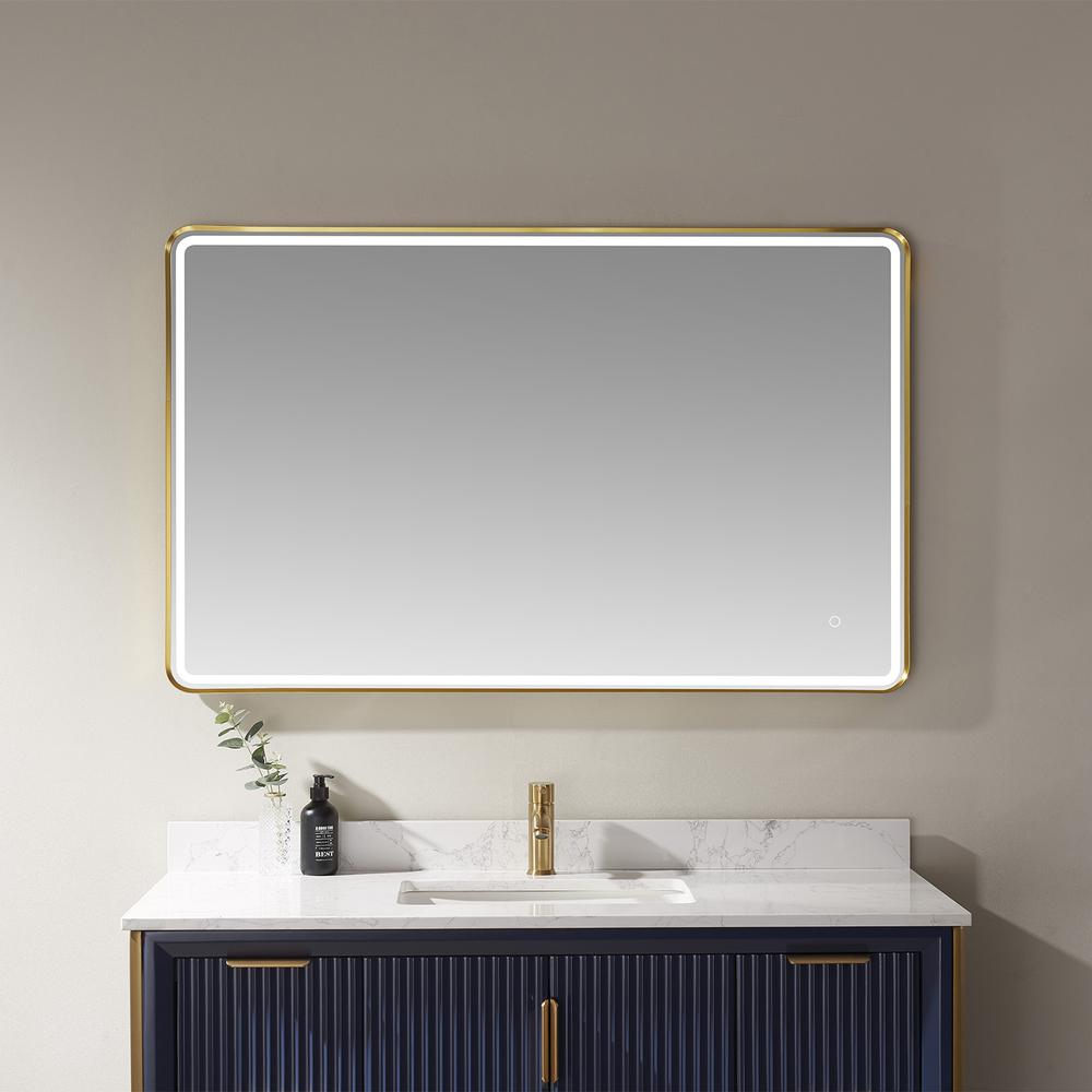 48'' Rectangle LED Lighted Accent Bathroom/Vanity Wall Mirror. Picture 3