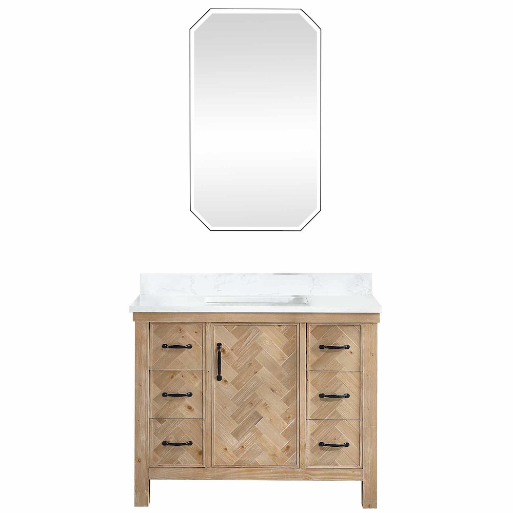 Javier 42" Free-standing Single Bath Vanity in Spruce Antique Brown. Picture 1