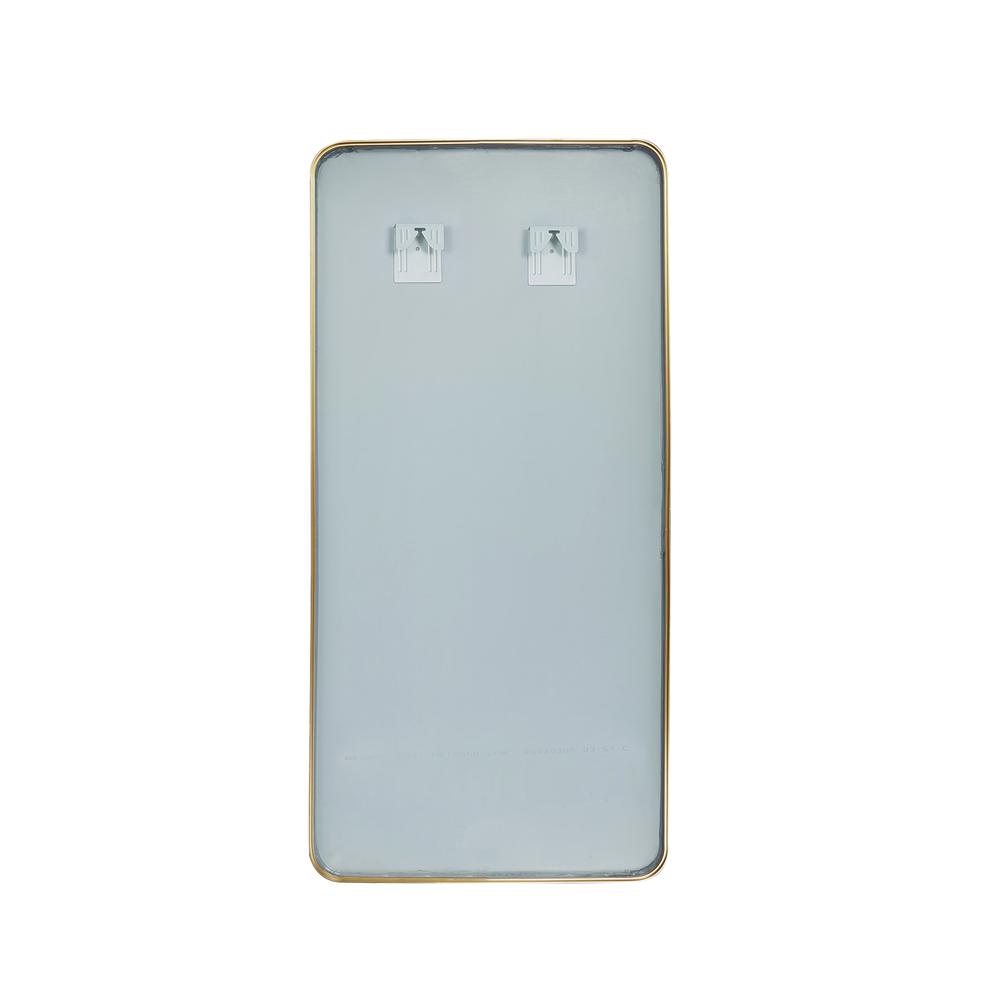 Mutriku 18 in. W x 36 in. H Rectangle Metal Wall Mirror in Brushed Gold. Picture 2