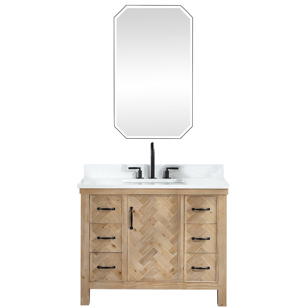 Javier 42" Free-standing Single Bath Vanity in Spruce Antique Brown. Picture 2