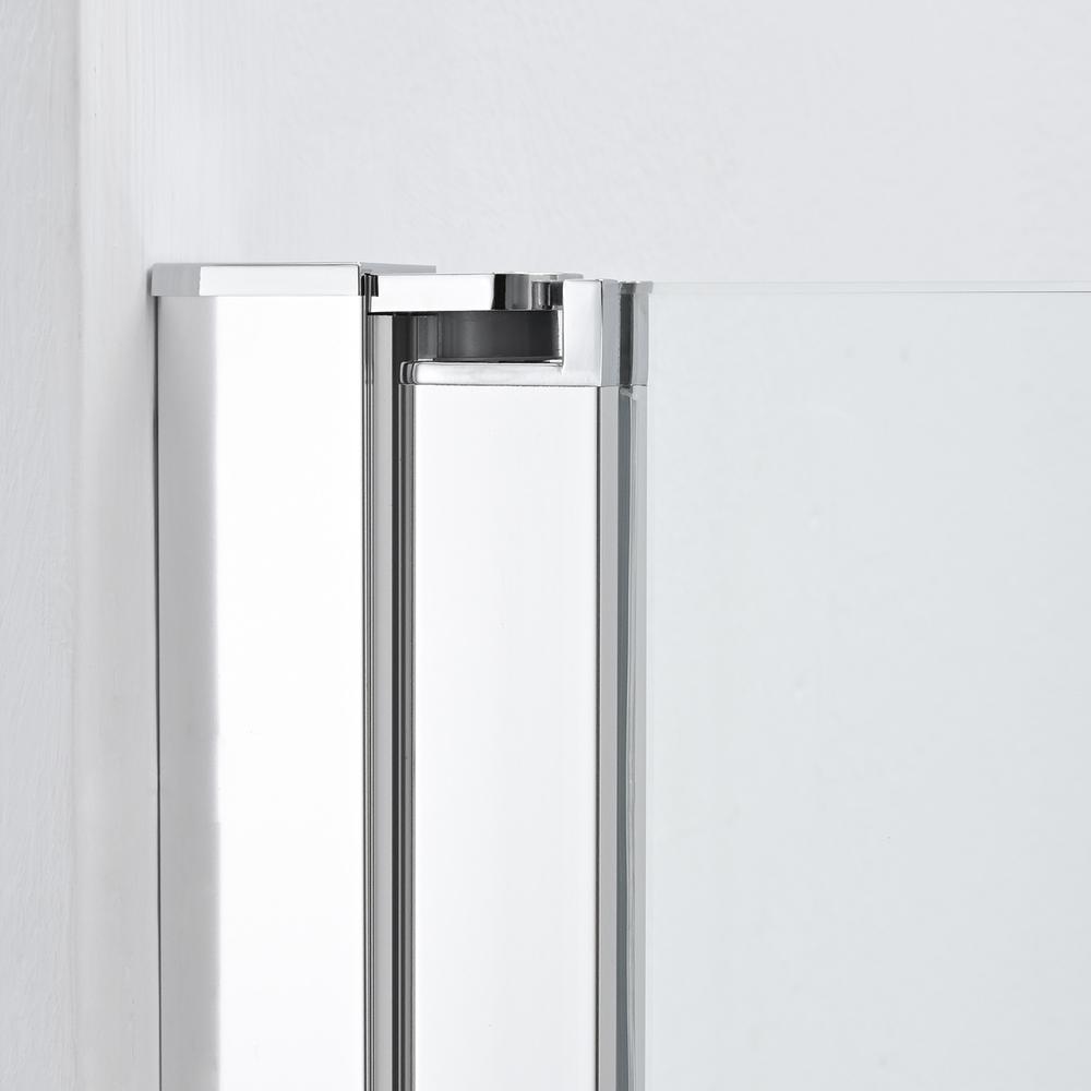 Olivenza 31" W x 55" H Hinged Frameless Tub Door in Polished Chrome. Picture 2