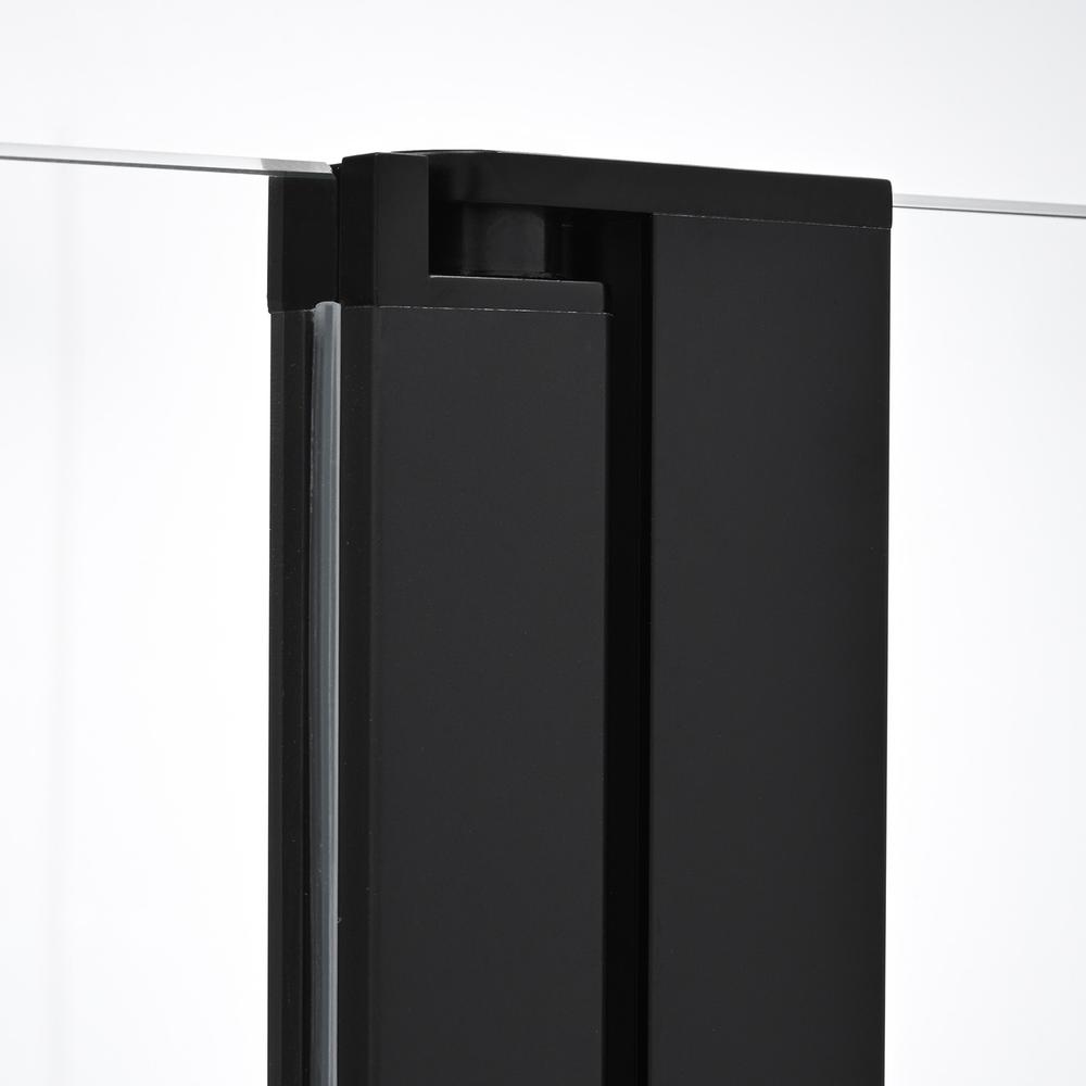 Canteras 39" x 55" H Hinged Frameless Tub Door in Matte Black. Picture 3