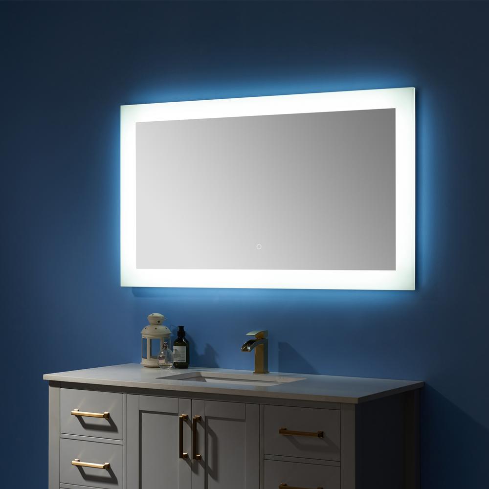 48'' Rectangle LED Lighted Accent Bathroom/Vanity Wall Mirror. Picture 3