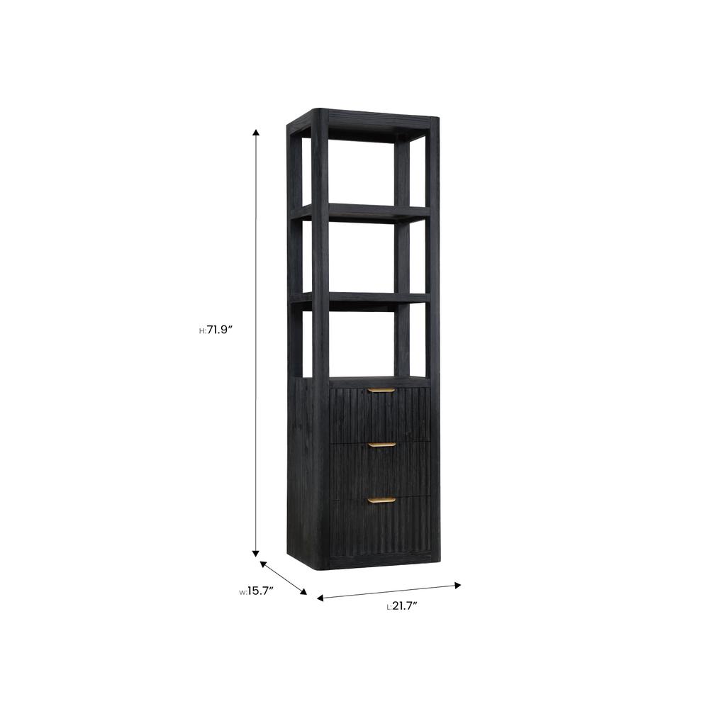 Black Storage Cabinet with 3 Drawers 3 Shelves for Bathroom and Living Room. Picture 14