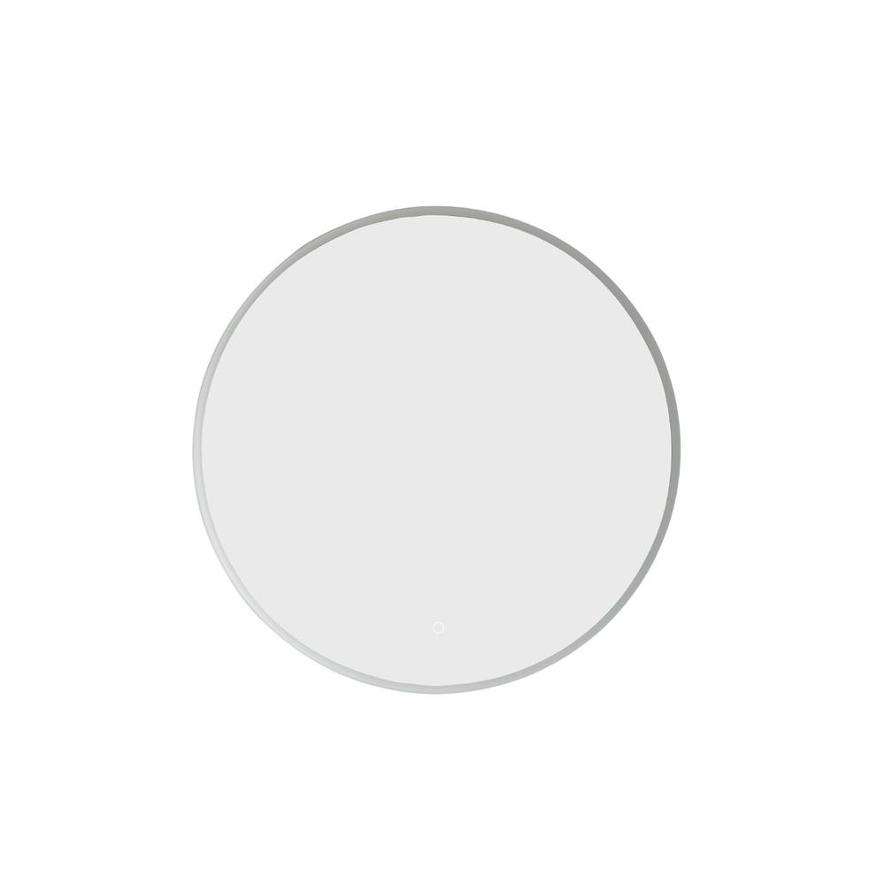32''Modern & Contemporary Frameless Lighted Round Bathroom Mirror. Picture 1
