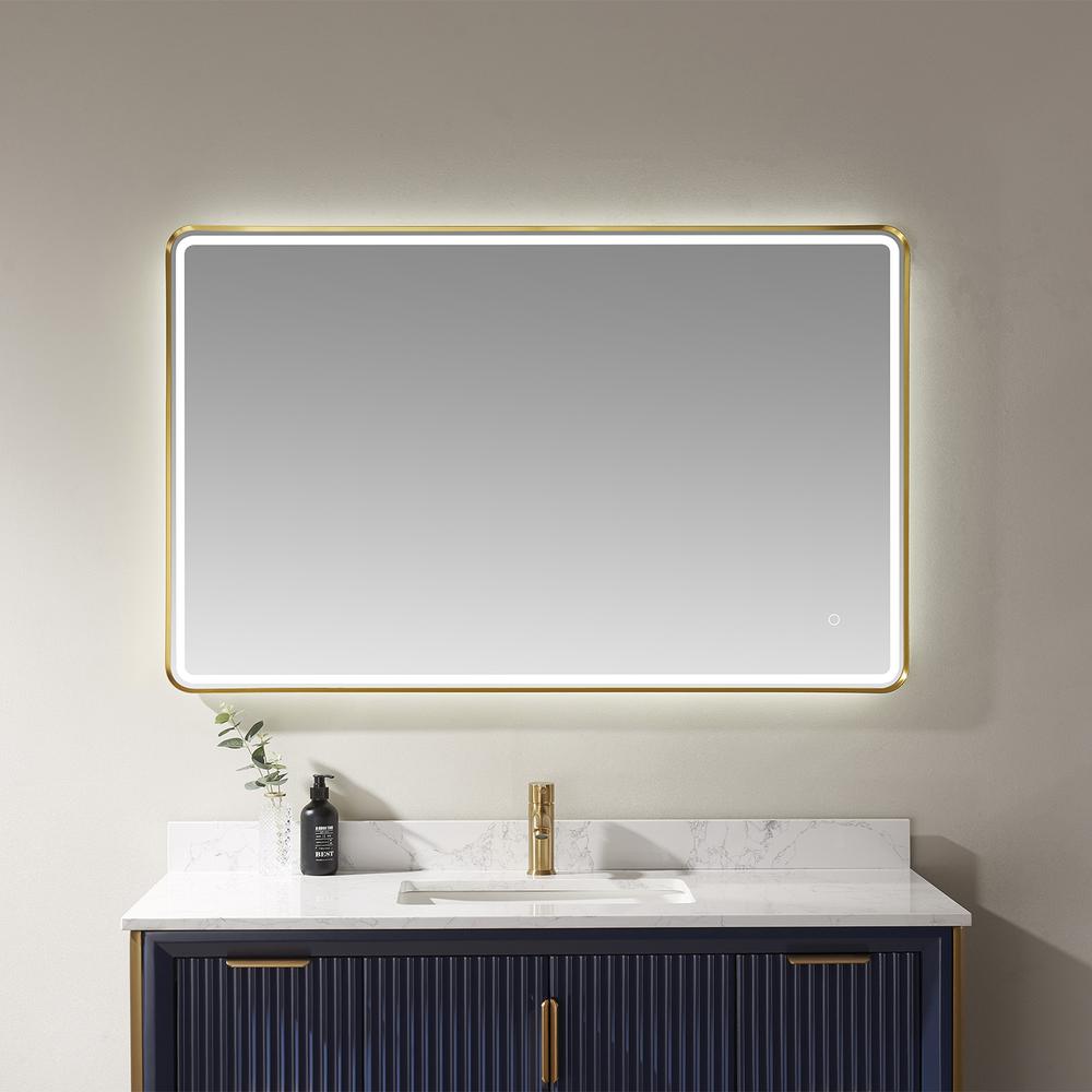 48'' Rectangle LED Lighted Accent Bathroom/Vanity Wall Mirror. Picture 4