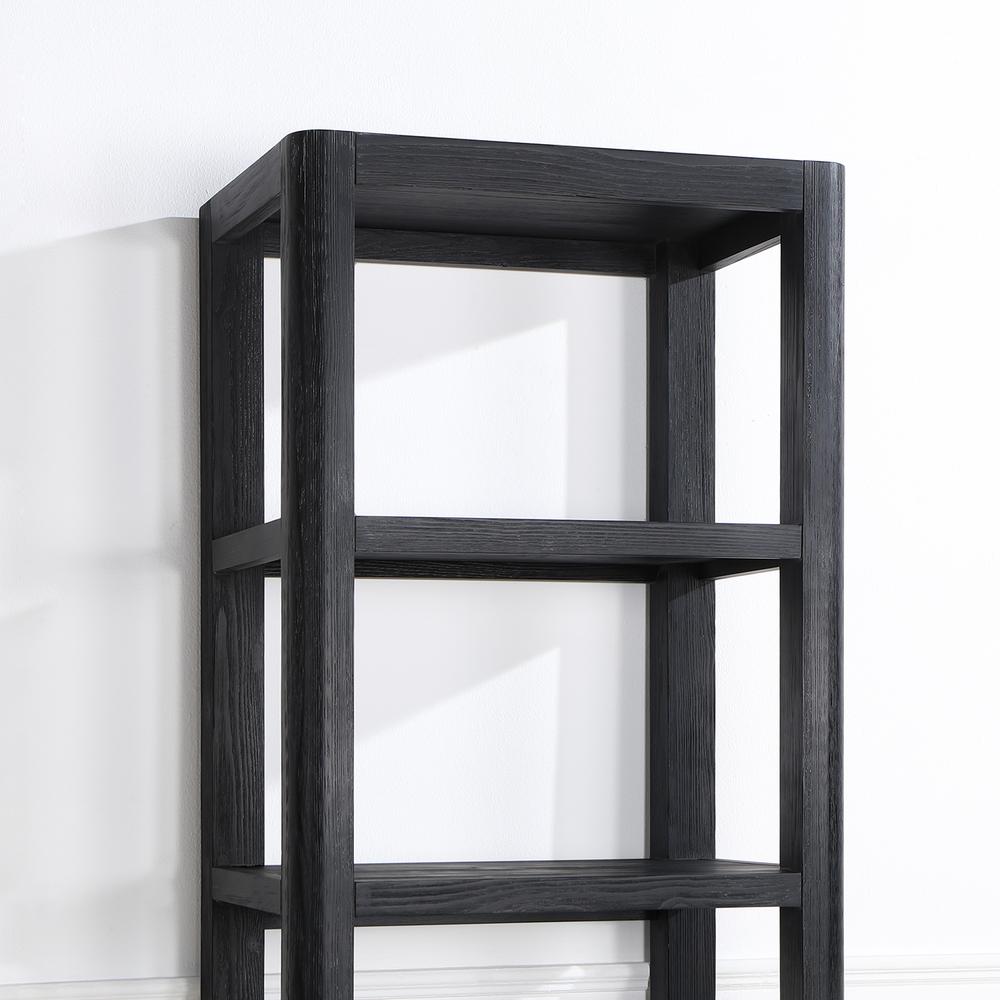 Black Storage Cabinet with 3 Drawers 3 Shelves for Bathroom and Living Room. Picture 5