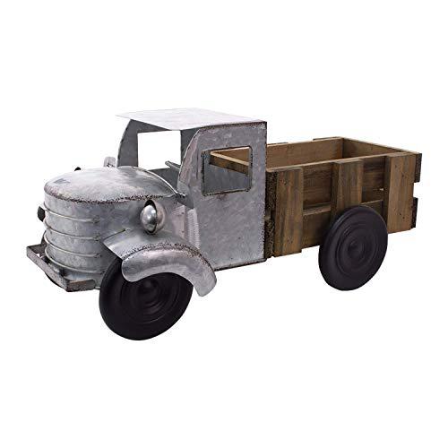 Galvanized Truck with Wood Bed. Picture 1