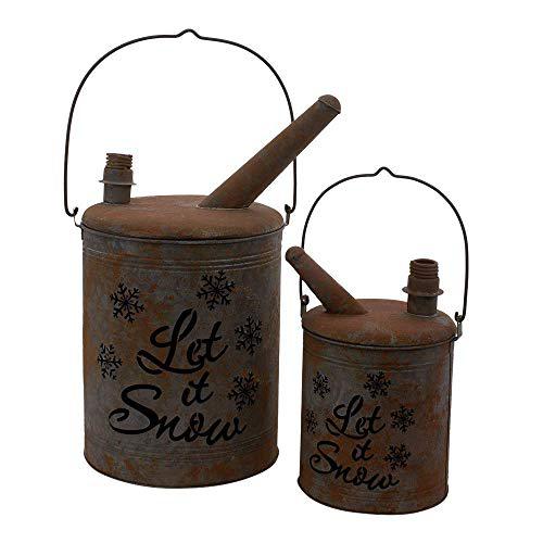 Set of 2 Let it Snow Gas Cans. Picture 1