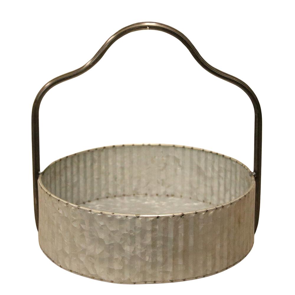 Galvanized Tray with Handle. Picture 1