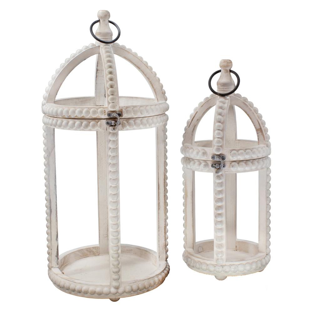 Set of 2 Beaded Round Lanterns. Picture 1