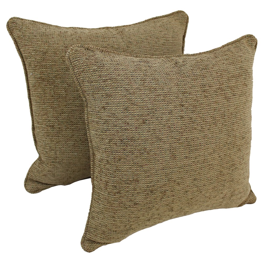 25-inch Double-corded Patterned Jacquard Chenille Square Floor Pillows with Inserts (Set of 2). Picture 1