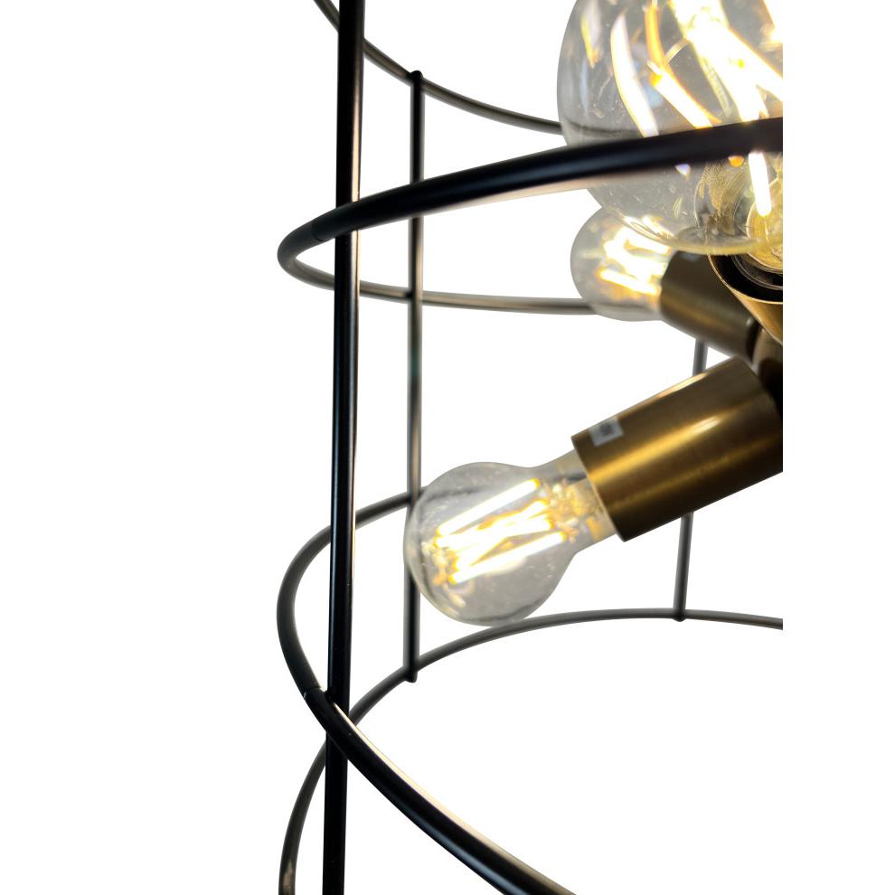 Nicte 6-Light Brass and Black Cage Chandelier. Picture 3