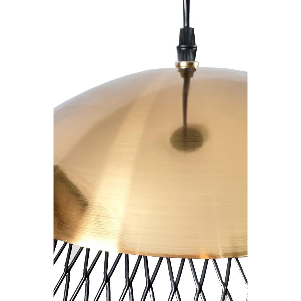 Izamal 1-Light Brass & Black Dome Pendant. Picture 4