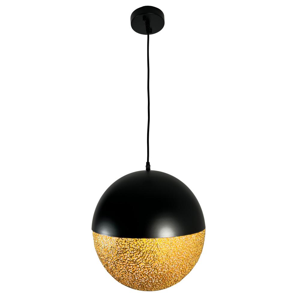 Iktan 1-Light Black and Gold Globe Pendant. Picture 1