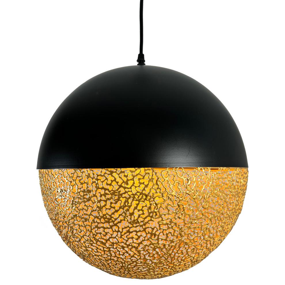 Iktan 1-Light Black and Gold Globe Pendant. Picture 2