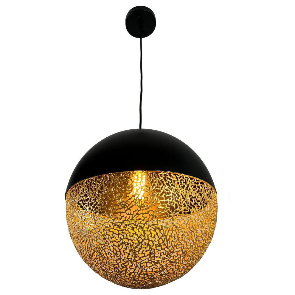 Iktan 1-Light Black and Gold Globe Pendant. Picture 3