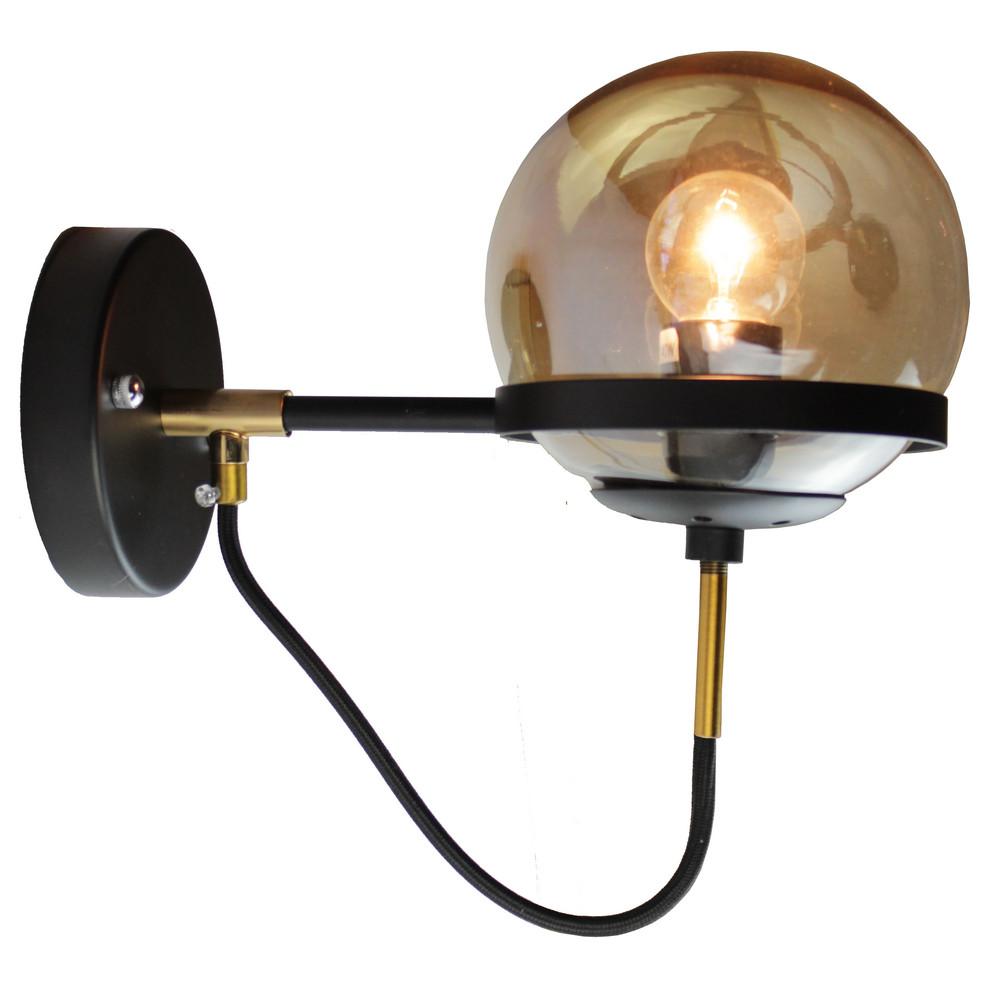 Industrial 1-Light Globe Black Sconce. Picture 2