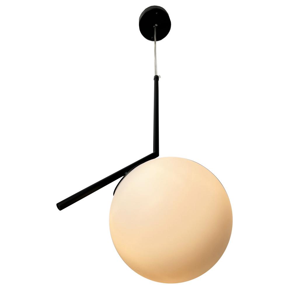 Mid Century 1-Light Globe Pendant, Black. Picture 3